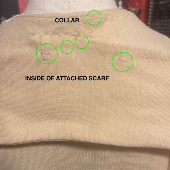 Vintage Lilli Ann Knit Black Cream Mod Dress Coat with Scarf Set Sz Medium - Picture 10 of 14